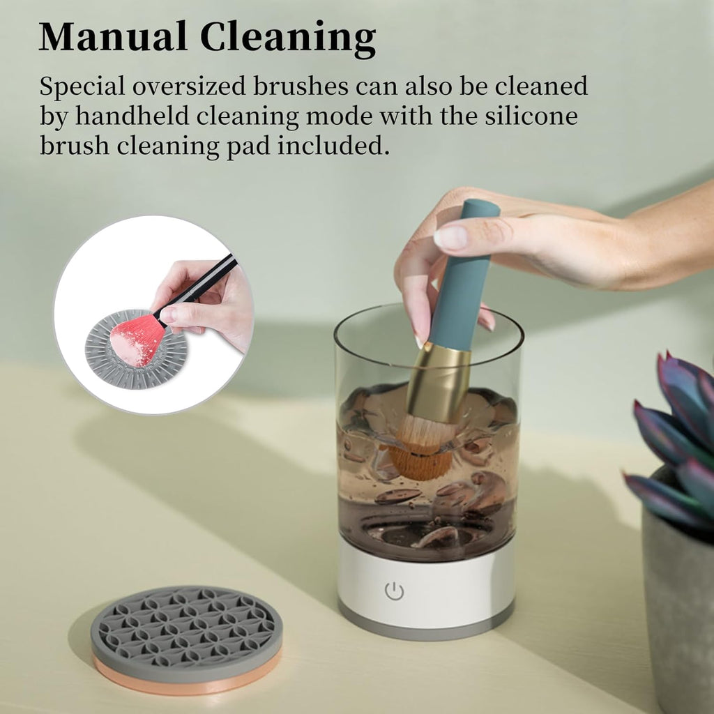 Makeup Brush Cleaning Machine - Automatic Cosmetics Brush Cleaner, Electric Make-Up Brush Cleaner and Dryer, Dust-Proof Beauty Brushes Organizer, Birthday Gift for Ladies